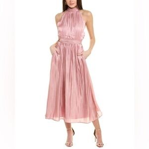 NWT EVEREVE O.P.T Caralyn Dress Pink Halter Shimmer Dress Size Large